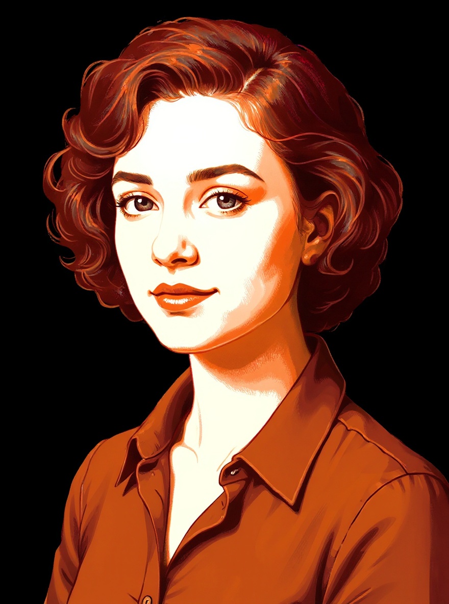The same portrait of the singer finished and colorized, framed and lit